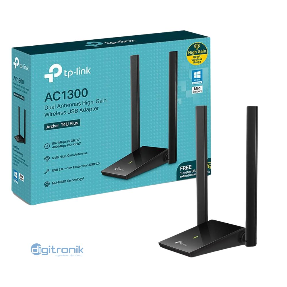 TP-LINK ADAPTADOR USB AC1300 DOBLE BANDA INALAMBRICO ARCHER T4U PLUS