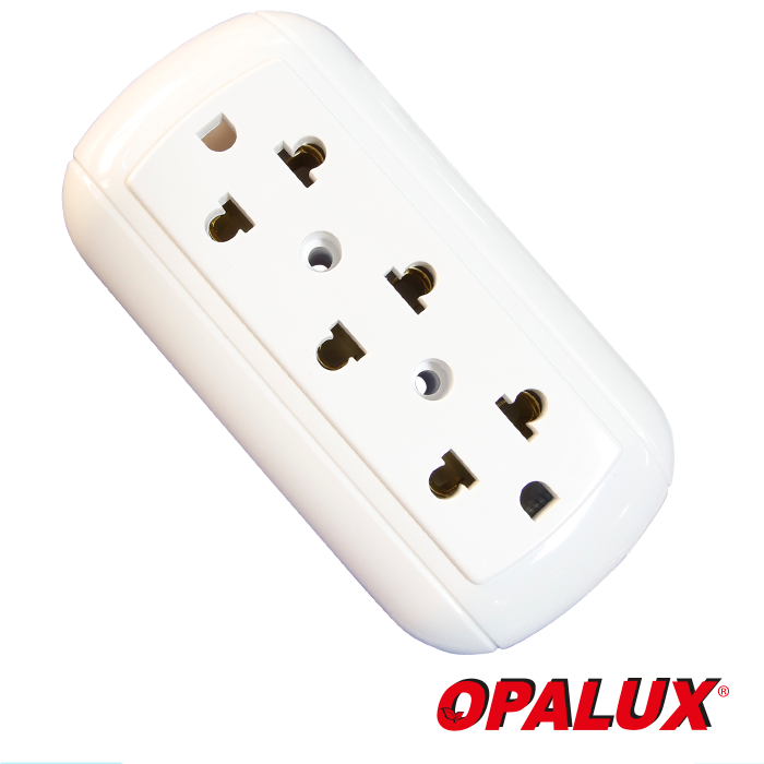TOMACORRIENTE UNIVERSAL TRIPLE CON 2 ADAP OPALUX OP-323-93WH