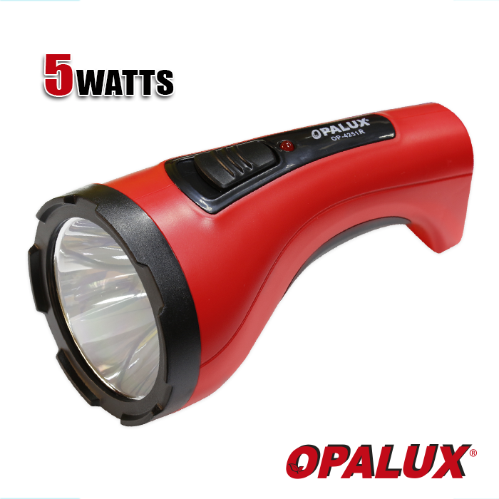 LINTERNA LED OPALUX 5W RECARGABLE LUZ BAJA Y ALTA OP-4251R