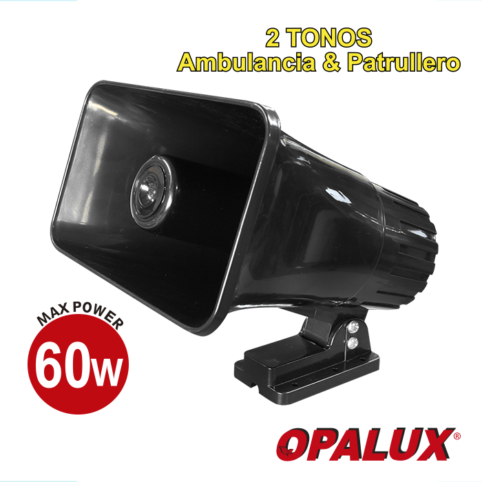 Sirena negra 2 tonos 60W OP-59S OPALUX