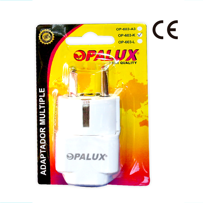 ADAPTADOR OPALUX TOMA MULTIPLE A ENCHUFE REDONDO OPALUX OP-603-K