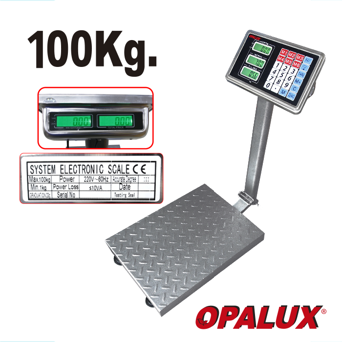 BALANZA ELECTRICA OPALUXCON BRAZO 100KG DOBLE DISPLAY OP-9091DD