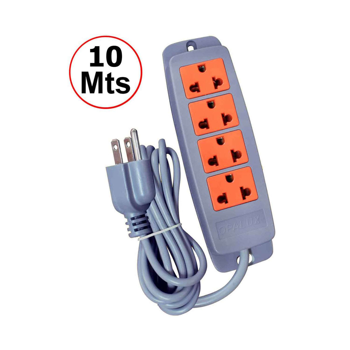 EXTENSOR VULCANIZADO 4 TOMAS + LINEA TIERRA OPALUX OP-930-10G