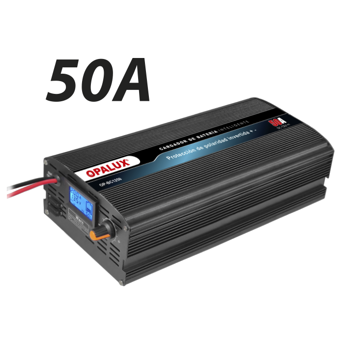 CARGADOR DE BATERIA 50A VOLTAJE 12VDC OPALUX OP-BC1250