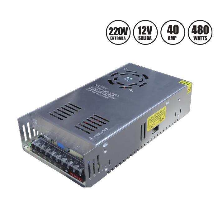 FUENTE DE PODER SWITCHING OPALUX 480 WATTS 220V OP-F12V40A-480W