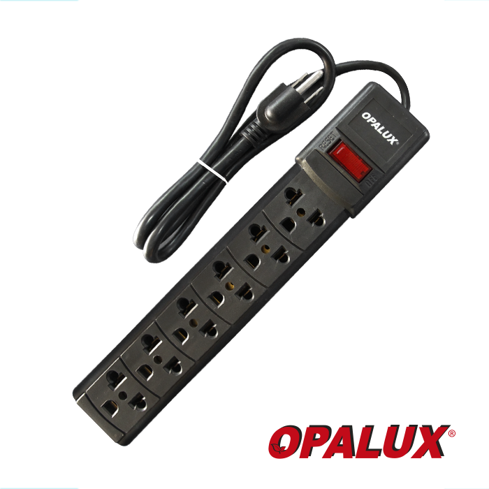 EXTENSOR MULTIPLE LINEA A TIERRA 220V 6 TOMAS 10A OP-FL28-2MTS