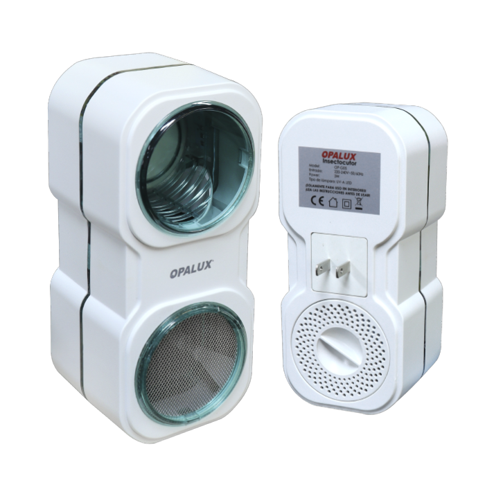 INSECTOCUTOR CON EXTRACTOR ENCHUFE 3W OPALUX UV-LED OP-G05