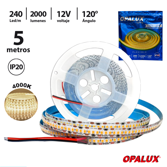CINTA LED2835 240LEDS “OPALUX” 5M 4000K OPALUX OP-LS28240-NW