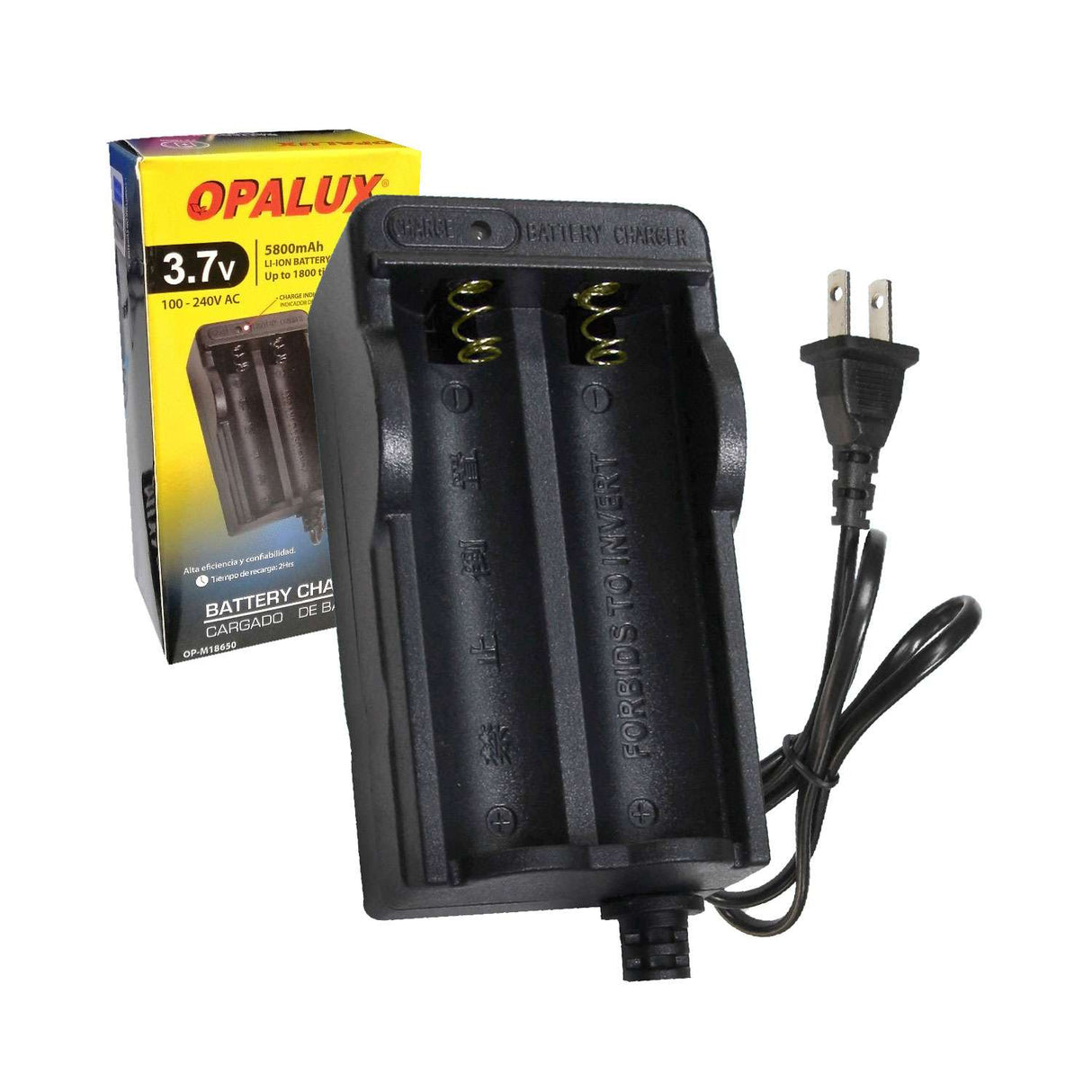 CARGADOR DE BATERIA 3.7V OPALUX CAPACIDAD 5800MAH OP-M18650