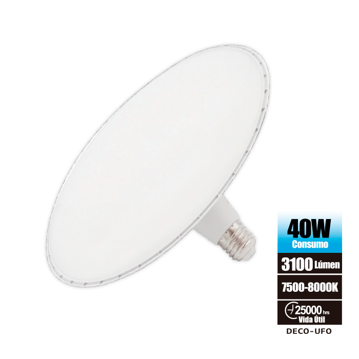 LUMINARIA OVNI BLANCO DESMONTABLE 40W OPALUX 7500K OP-UF75-40WB