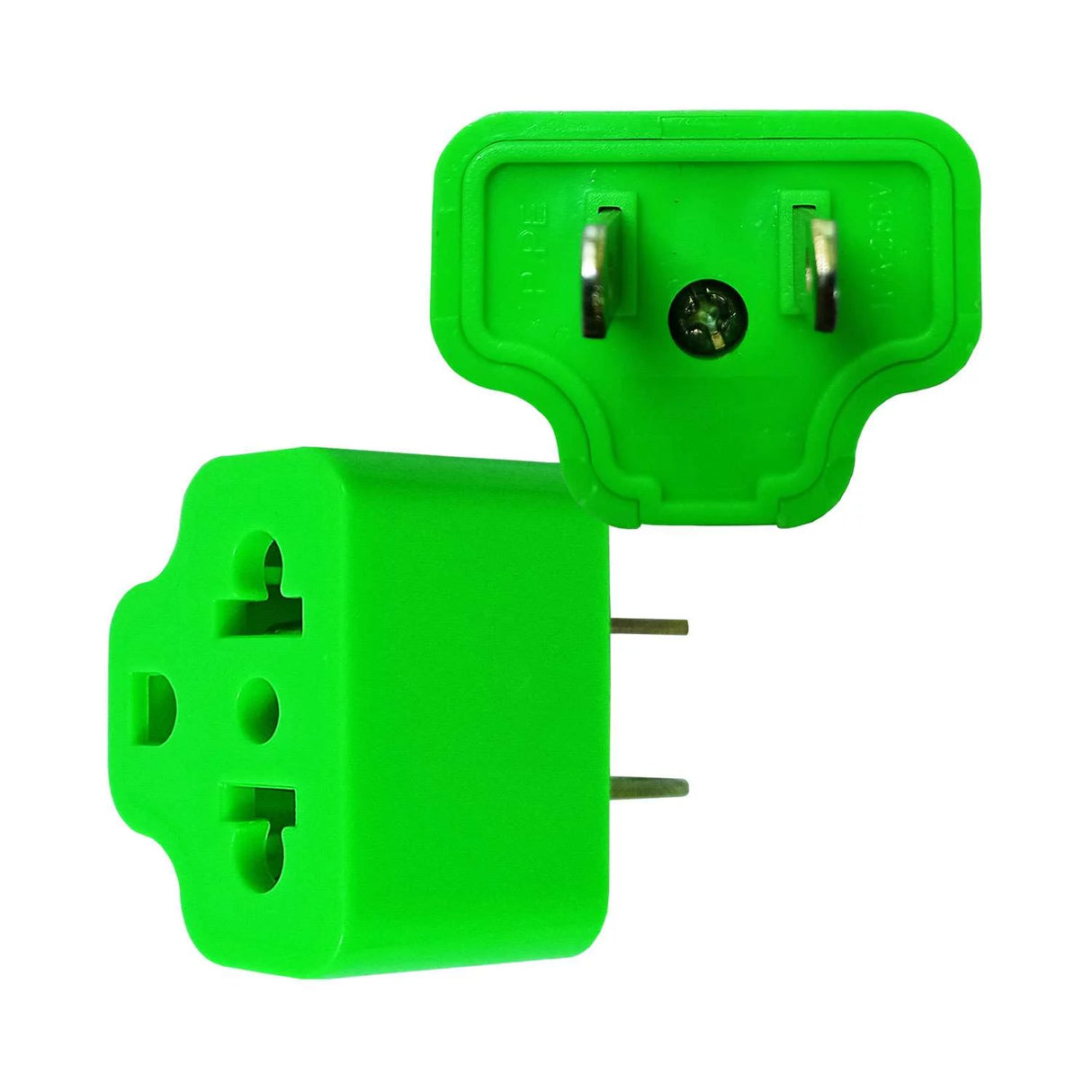 ENCHUFE ADAPTADOR CON TOMA TIERRA A ESPIGA PLANA 220V 16A OPALUX VERDE P-514N-V