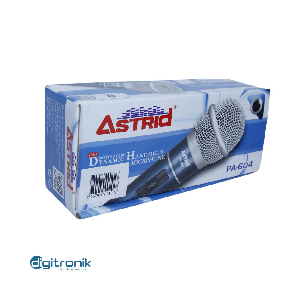 MICROFONO ALAMBRICO AZUL ECONOMICO ASTRID PA-604BL