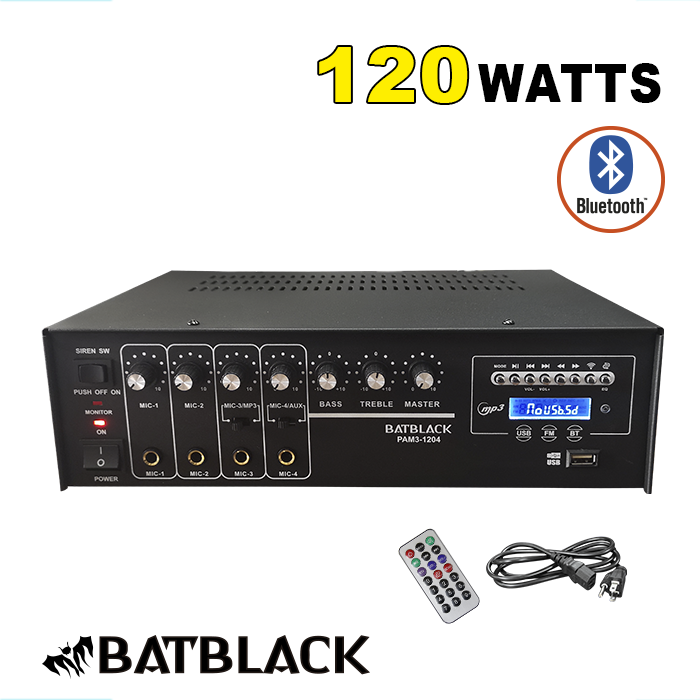 AMPLIFICADOR PROFESIONAL BATBLACK 120W P/4 AC 220V PAM3-1204