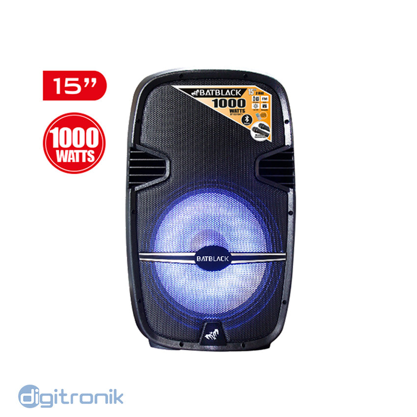 Parlante amplificado 15" 1000W BATBLACK BT-1501BAT1
