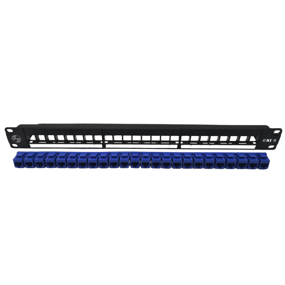 PATCH PANEL CAT6 MOD 24PTOS C/ JACK AZUL SATRA