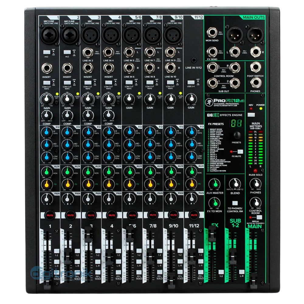 Mackie ProFX12v3 – Mezcladora de 12 canales con efectos