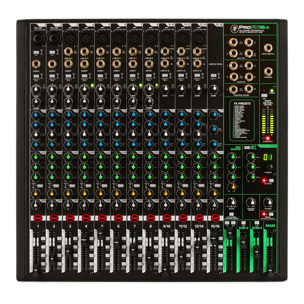 MEZCLADORA MACKIE ANALGICA 16 CANALES PROFX16V3