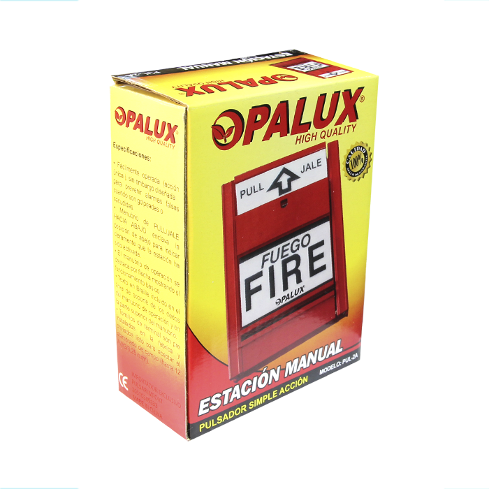 ESTACION MANUAL OPALUX DE ALARMA CONTRA INCENDIO PUL-2A