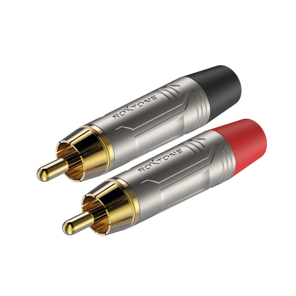 PLUG RCA NICKEL ROJO/NEGRO ROXTONE RF2C-NG
