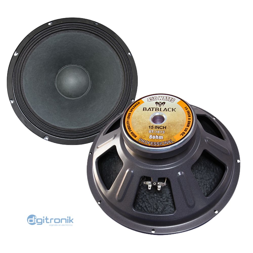 PARLANTE BATBLACK 15" 8 OHM 450W 50OZ BOBINA 65MM BT-1815