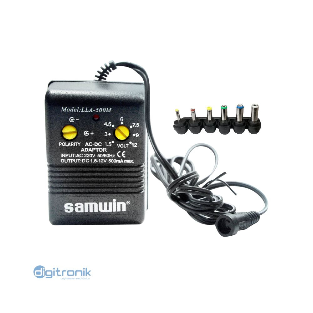 ADAPTADOR 500MA 1.5-12V 220V- SAMWIN LLA-500M