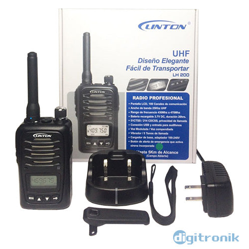 RADIO PORTATIL LINTON LH-200 WALKIE TALKIE UHF
