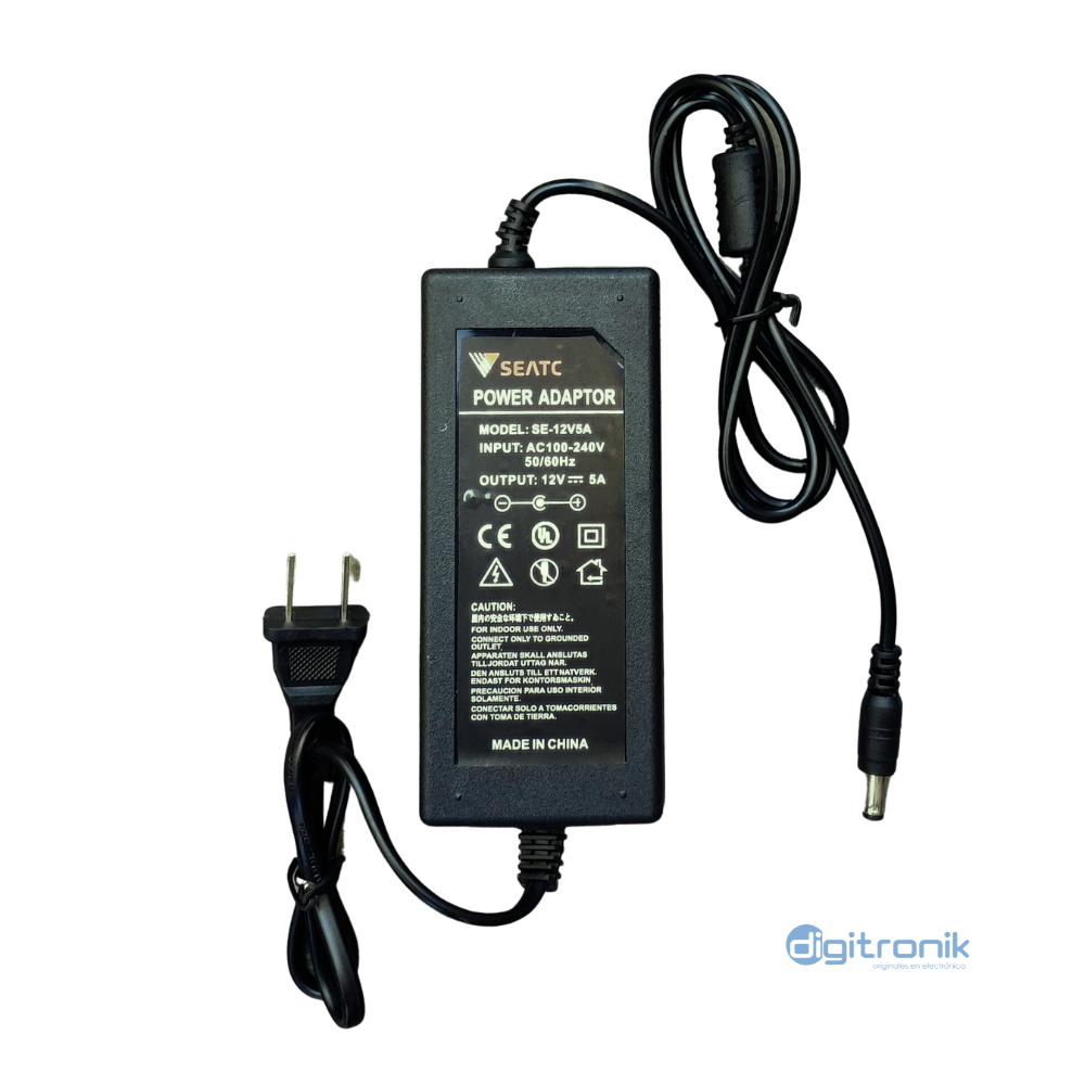 x ADAPTADOR FUENTE DE ALIMANTACION SEATC 12V 5A SE-12V5A
