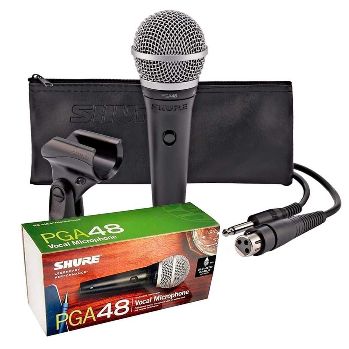MICROFONO VOCAL DINAMICO SHURE PGA48-XLR CARDIODE CON SW