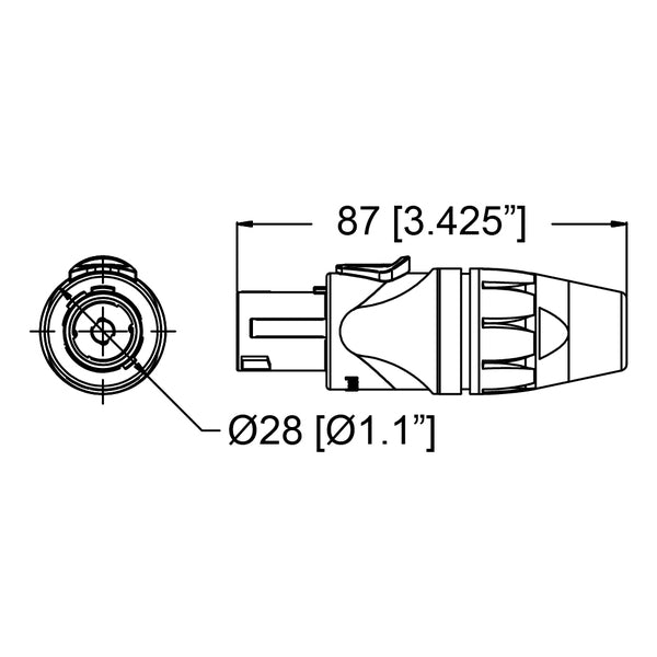 CONECTOR ESPEAKON AEREO METALICO 2 PINES AMPHENOL SP-2-FN