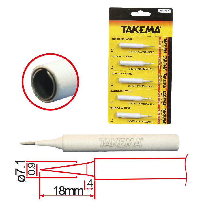 PUNTA PARA CAUTIN 30W EXTRA DELGADA PLATA ST-22/N2-2 (BLISTER X 5) TAKEMA
