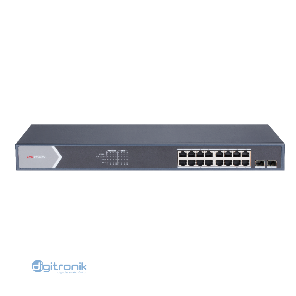 SWITCH HIKVISION ADMIN 16 PUERTOS POE CON PUERTO 1000M HK-DS-3E1518P-SI