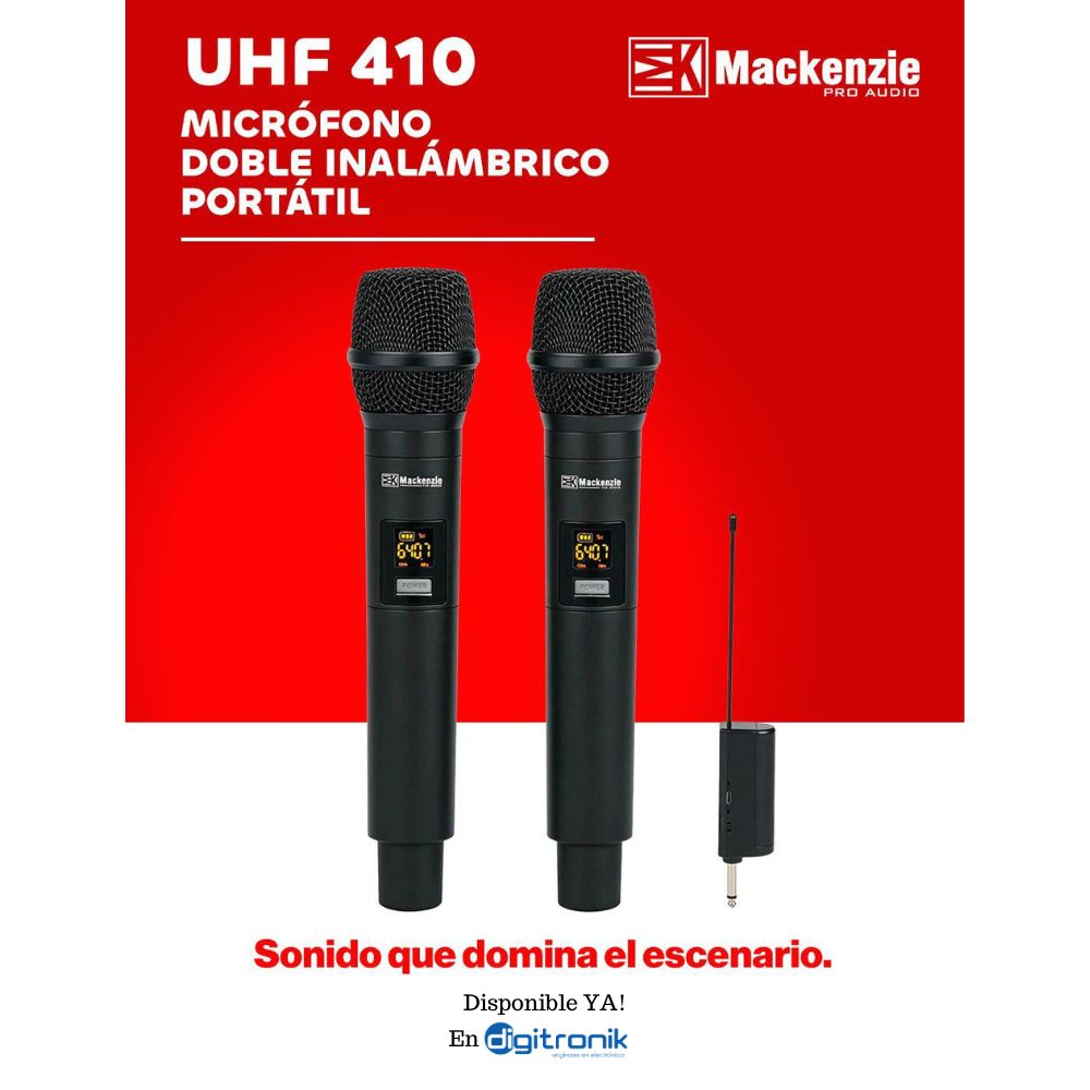 MICROFONO INALAMBRICO DE MANO COMPACTO 630-690 MACKENZIE UHF-410
