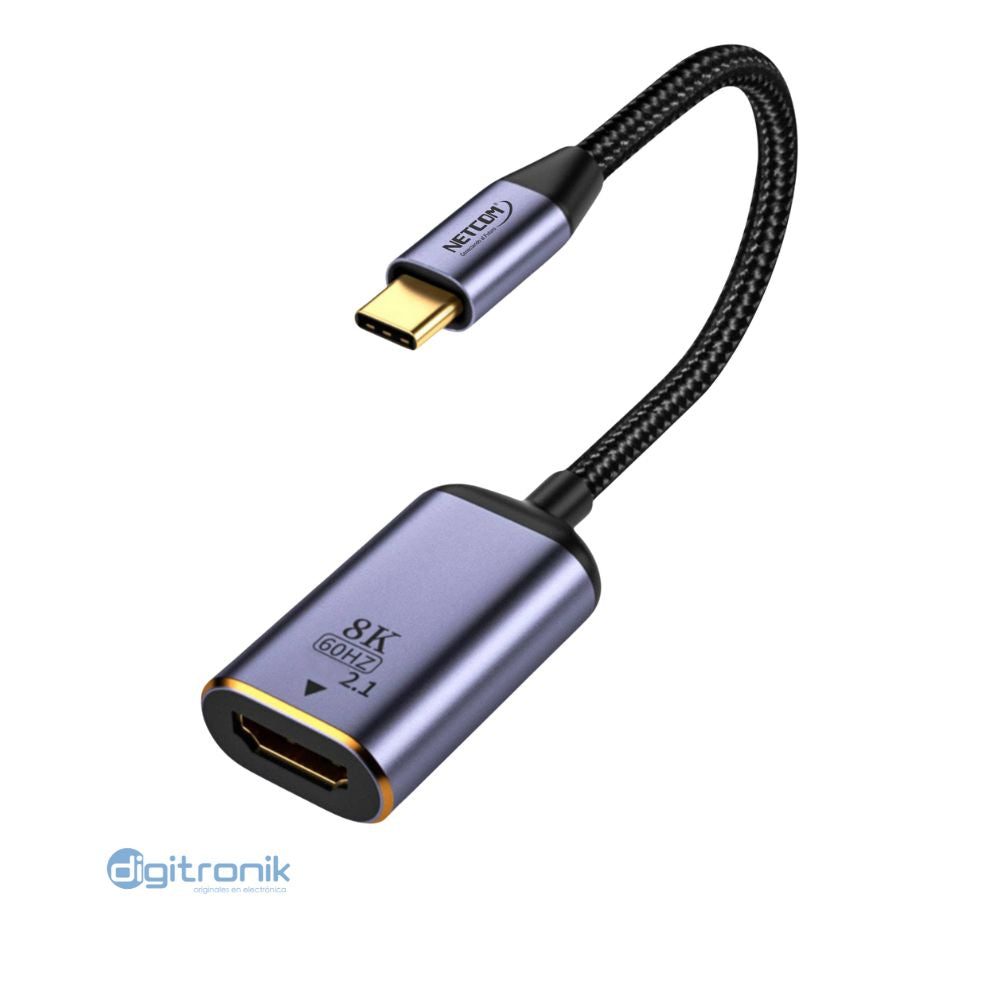 ADAPTADOR USB-C A HDMI 8K NETCOM PE-VA0330