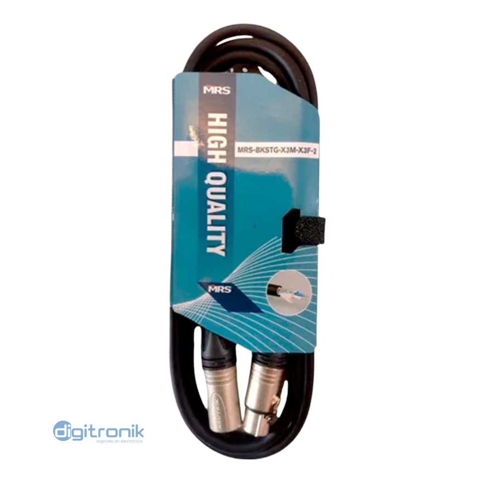 CABLE BALANCEADO XLR MACHO A XLR HEMBRA MRS BKSTG-X3M-X3F-2 2MTS