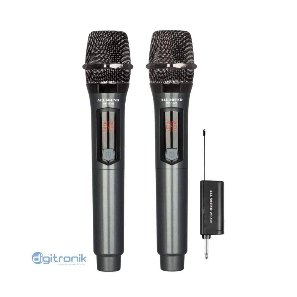 MICROFONO INALAMBRICO DOBLE DE MANO VHF ALL RECARGABLE WP-15VB