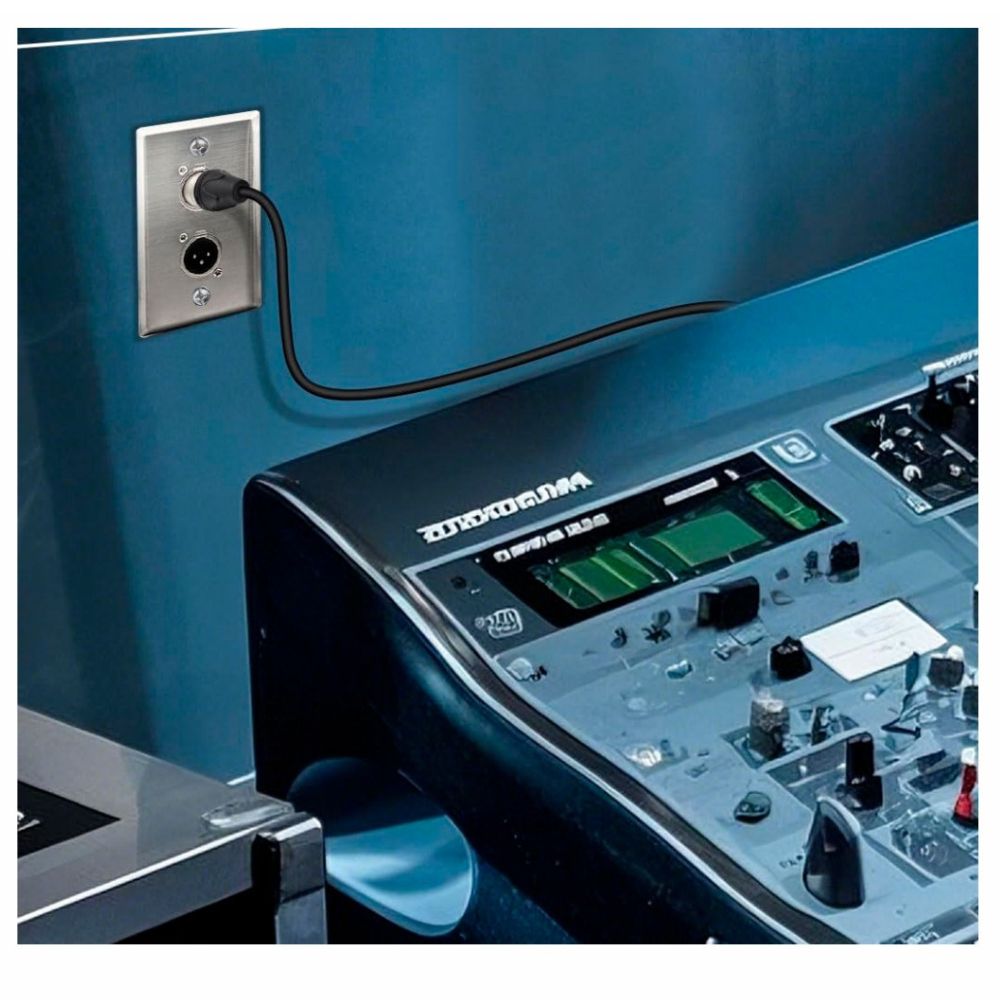 FACE PLATE PLACA DE METAL 2 XLR MACHO NETCOM PE-XLR002