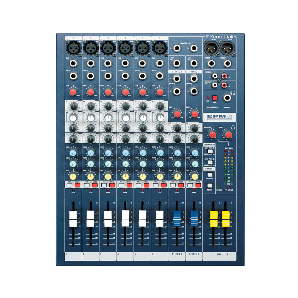 MIXER PROFESIONAL 6+2 CANAL SOUNDCRAFT EPM-6