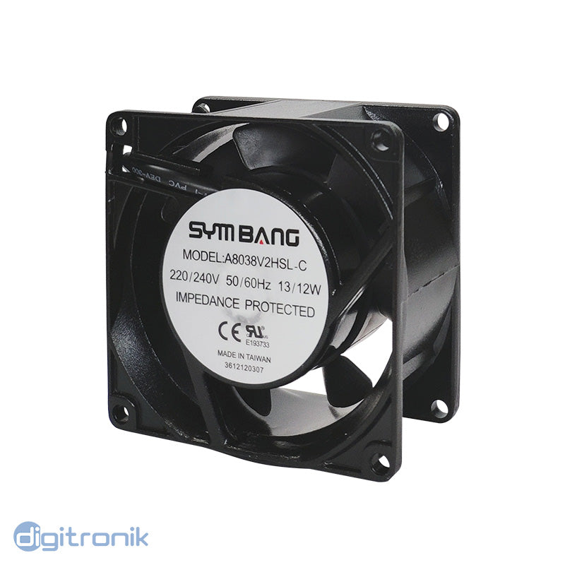 VENTILADOR SYMBANG 80X80X38MM 220V 13W A8038V2HSL-C