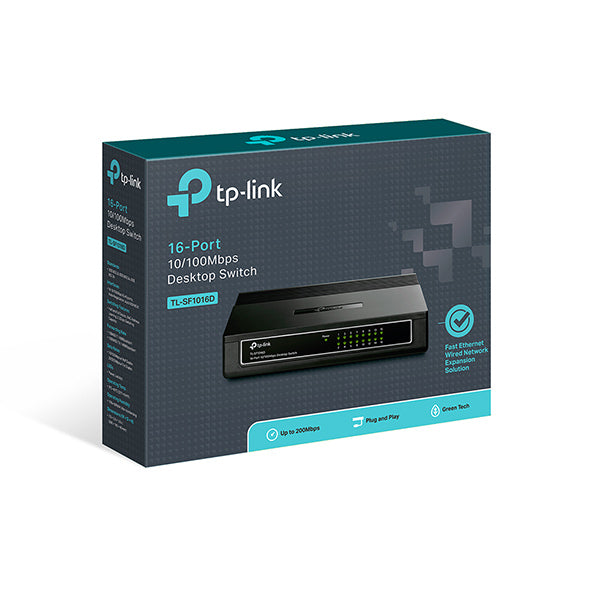 TP-LINK SWITCH 16 PUERTOS 10/100 MBPS TL-SF1016D