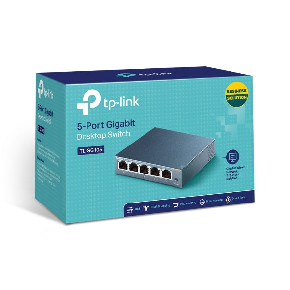 TP-LINK SWITCH GIGABIT 5 PTOS 10/100/1000 MBPS METALICO TL-SG105