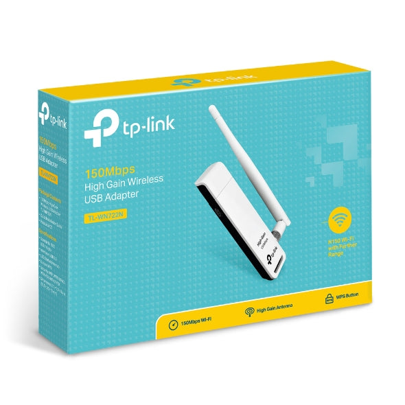 Adaptador USB Inalámbrico TP-LINK TL-WN722N de Alta Ganancia 150Mbps