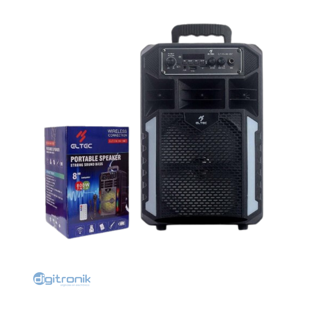 PARLANTE C/BAT 800WPMPO 8" C/LED BT RADIO ELT-PA-H8-10BT ELTEC