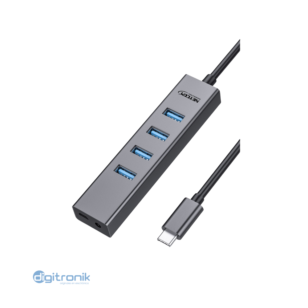 HUB USB-C A 4 JACK USB 3.0 DE 15 CM NETCOM PE-TA0149