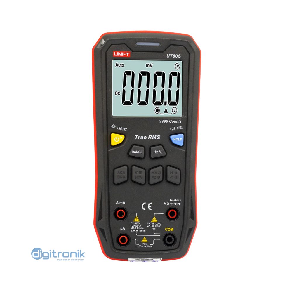 MULTIMETRO DIGITAL TRUE RMS 1000V AC/DC 10A AC/DC-NCV C/TEMPERATURA 1000 UT-60S