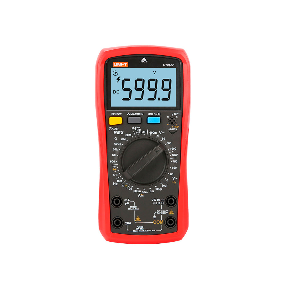 MULTITESTER DIGITAL CON TEMPERATURA TRUE RMS-NCV UNI-T UT-890C