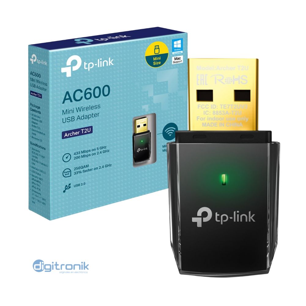 TP-LINK ADAPTADOR USB AC600 DOBLE BANDA ARCHER T2U