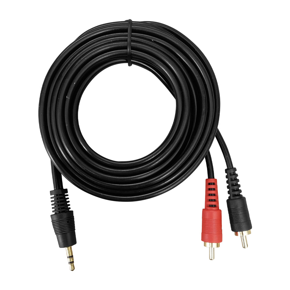 CABLE 2 PLUG RCA GOLD A 1 PLUG STEREO 3.5M NEGRO VZ-2133-3M VOZZEX