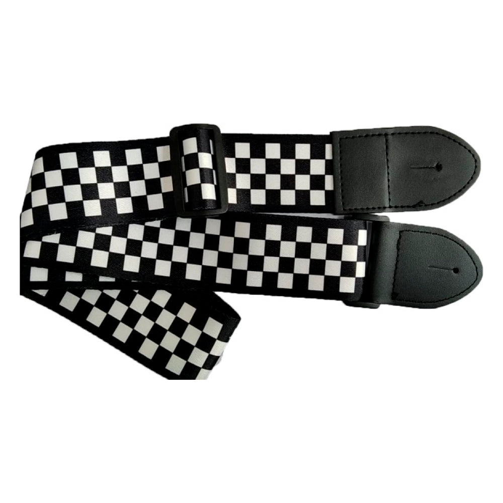 CORREA PARA GUITARRA CUADRADOS BLANCOS Y NEGROS VOZZEX VZ-GB3