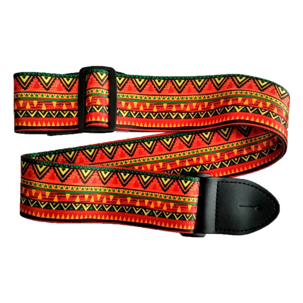 CORREA PARA GUITARRA CON BORDES TRIANG,VERDE,NARANJA VOZZEX VZ-GB5