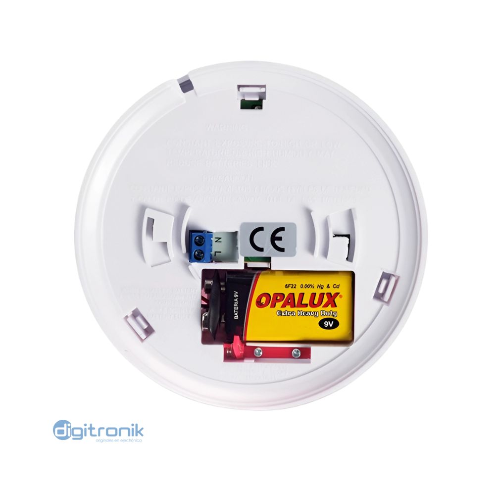 DETECTOR DE HUMO DUAL 9VDC 220VAC C/BATERIA OPALUX LX-98/220V